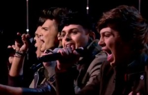 Union J sing "Bleeding Love" by Leona Lewis in a mashup on X Factor UK live